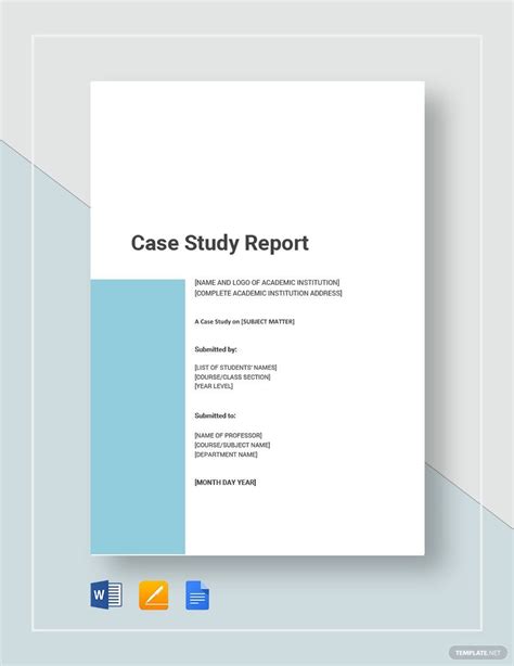 case study report template   word google docs apple pages templatenet