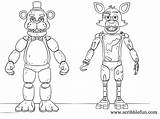 Freddy Foxy Coloring Fnaf Pages Golden Toy Printable Nights Five Funtime Bonnie Chica Nightmare Print Freddys Color Getcolorings Bear Find sketch template