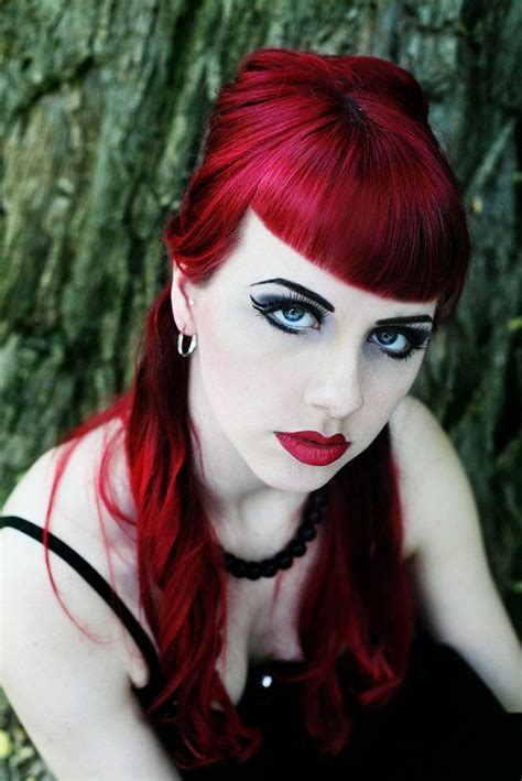goth hair gothic hairstyles cherry red hair