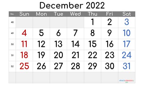december  calendar printable   image