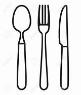 Silverware Knife Fork sketch template