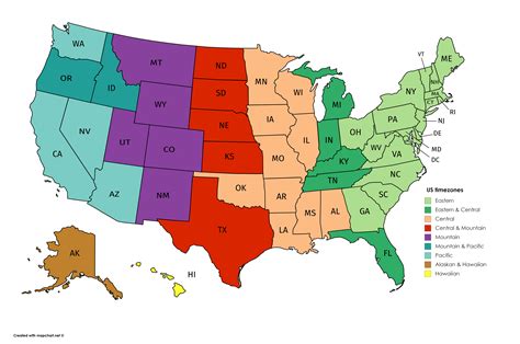 united states map  time zones