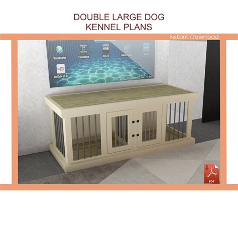large double dog kennel diy plans   etsy