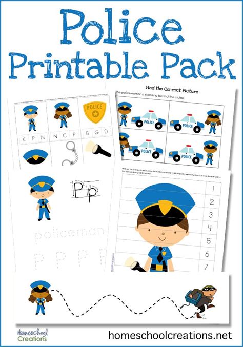 printable preschool police officer worksheets printable word