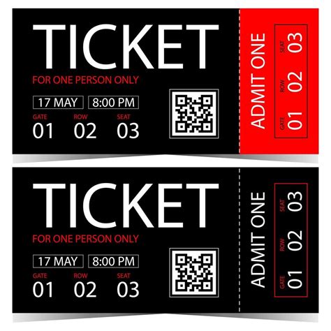 vector ticket template design  qr code entrance ticket coupon