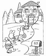 Easter Coloring Pages Printable Bunny House Colouring Kids Color Book Sheets Printables Happy Bunnies Egg Sheet Visit Cartoon Gif Choose sketch template