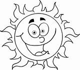 Coloring Sun Cartoon Pages Kids Color Colouring Face Comments Smiley sketch template