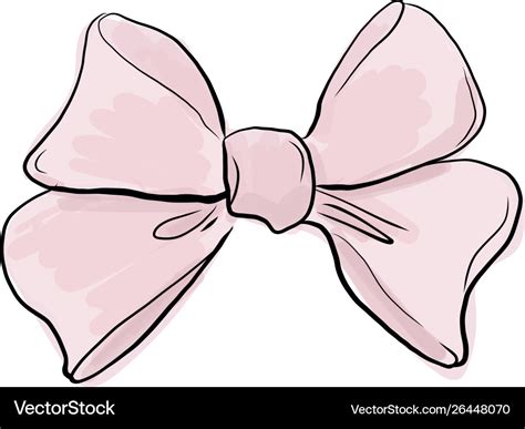 pink cute bow vintage hand drawn royalty  vector image