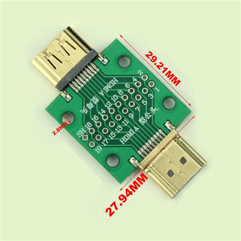 Hdmi Male To Female 19 Pins Breakout Board Connector All Top Notch