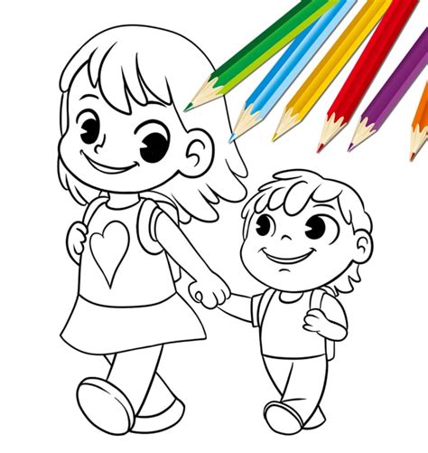 draw  coloring book page illustration  children  kids