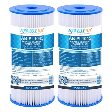 10 X 4 5 Whole House Big Blue Pleated Sediment Water Filter