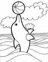 Dolphin Coloring Template Templates Pages Printable Dolphins Kids Simple Print Animal sketch template