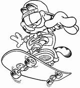 Skateboard Garfield Kleurplaten Skateboards Skateboarding Spongebob Kleurplaat Skateboarder Kleuren Trukfit Decks sketch template