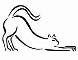 Cat Drawing Stretching Line Clipart Sleeping Outline Cats Drawings Cliparts Cartoon Back Resting Clip Dog Draw Picasso Animal Easy Glory sketch template