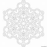 Coloring Mandala Snowflake Pages Heart Hearts Printable Mandalas Fractal Snowflakes Flake Color Patterns Clipart Donteatthepaste Drawing Sheets Print Kerrigan Shala sketch template