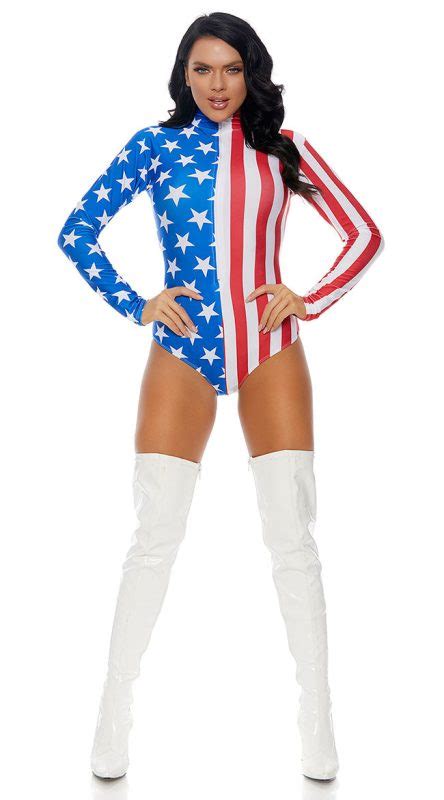 Patriotic Flag Saleslingerie Bodysuit Saleslingerie Best Sexy