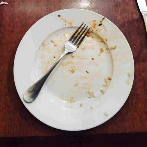 scraped splattered  silent   finally  dinner plate