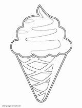 Ice Cream Coloring Cone Pages Print Food Printable sketch template