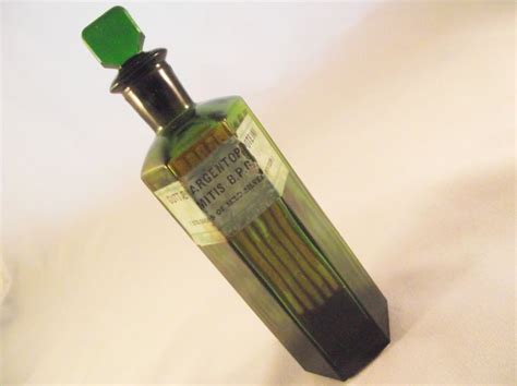 vintage green hexagonal apothecary poison bottle  stopper  label ferris