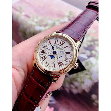 Frederique Constant Multi Function Moon Phase Brown Leather Men S Watch