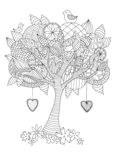 tree adult colouring uadult colouringtreesleaves landscapes
