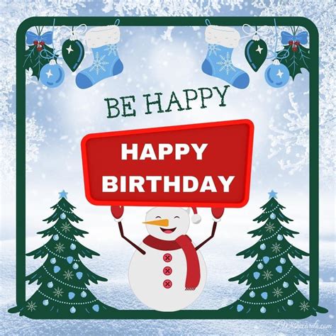 winter happy birthday cards   wishes