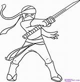 Ninja Mewarnai Ninjas Gambar Boys Imajinatif Coloringtop Dragoart sketch template