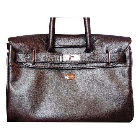 mac douglas handbags grey leather ref joli closet