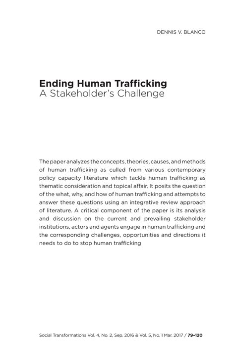 Thesis Statement About Human Trafficking Examples For