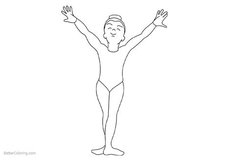gymnastics coloring pages female gymnast  printable coloring pages