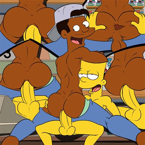 Rule 34 Anal Apu Ass Bart Simpson Cap Dark Skinned Male Gay Human