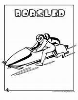 Coloring Pages Olympic Bobsled Winter Olympics Luge Kids Sports Curling Games Print Skating Snowboarding Woojr sketch template