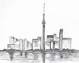 Toronto Skyline Drawing Pencil Sketch Paintingvalley sketch template