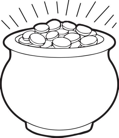 pot  gold coloring page  st patrick day activities st patricks