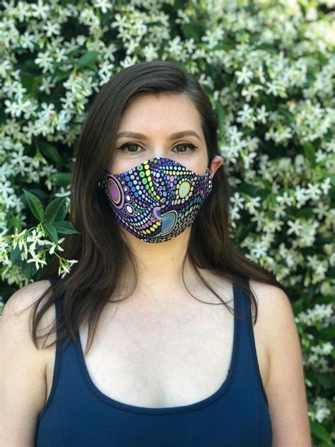 reversible face masks psychedelic and black 100 cotton masks etsy