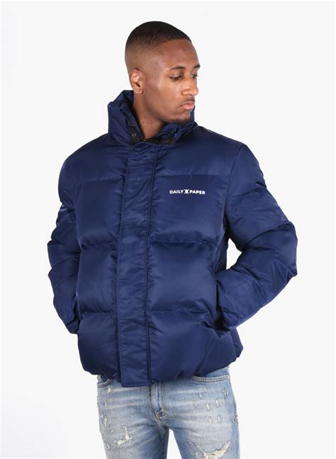 daily paper core puffer jacket navy blue mensquare