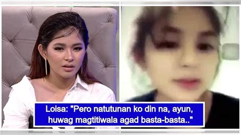 Loisa Andalio Opens Up About Her Rumored Video Scandal Youtube