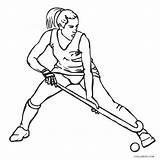 Hockey Coloring Pages Printable Player Kids Sports Drawing Print Cool2bkids Stick sketch template