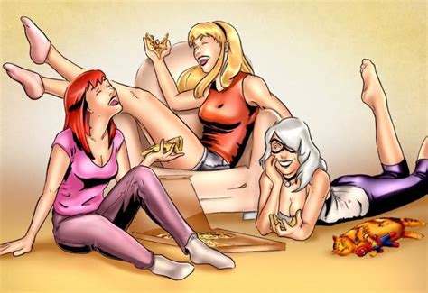 Mary Jane And Gwen Stacy Pizza Party Mary Jane And Gwen Stacy Lesbian