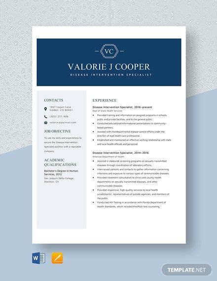 blue  white resume template