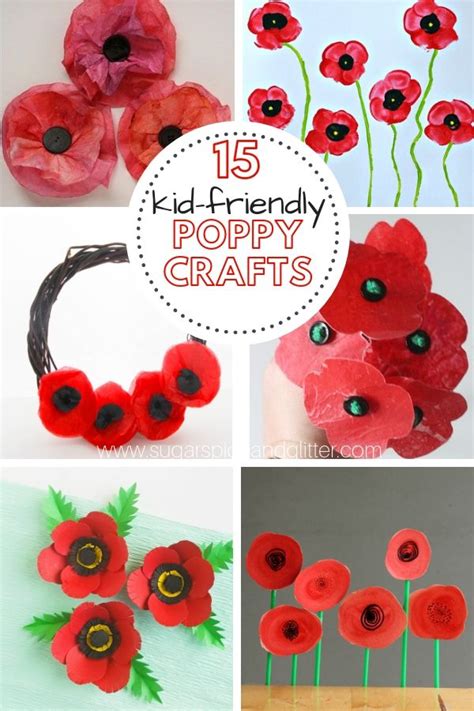 gorgeous assortment  poppy crafts  kids  remembrance day