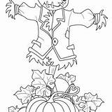 Pumpkins Scarecrow sketch template