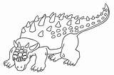 Dinosaur Ankylosaurus sketch template