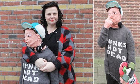 marieke voorsluijs from amsterdam knitted replica of her son to hug