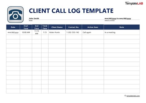 printable call log templates wordexcelpdf templatelab