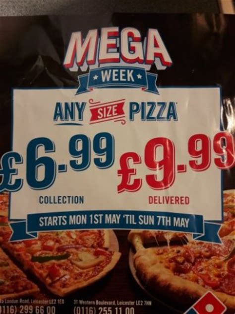 dominos  size pizza  collected   dominos pizzas smug deals uk