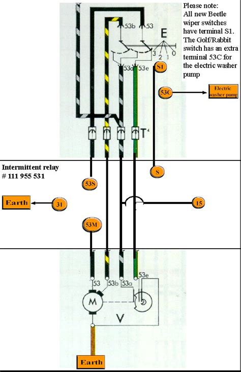 vw beetle wiper motor wiring diagram wiring diagram