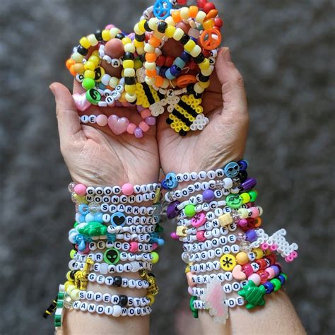 single kandi bracelet colorful beaded rave bracelets  etsy   rave bracelets kandi