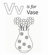 Coloring Vase Letter Printable Lowercase Uppercase Through sketch template