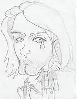 Cobain Kurt Pages Coloring Template Drawing sketch template